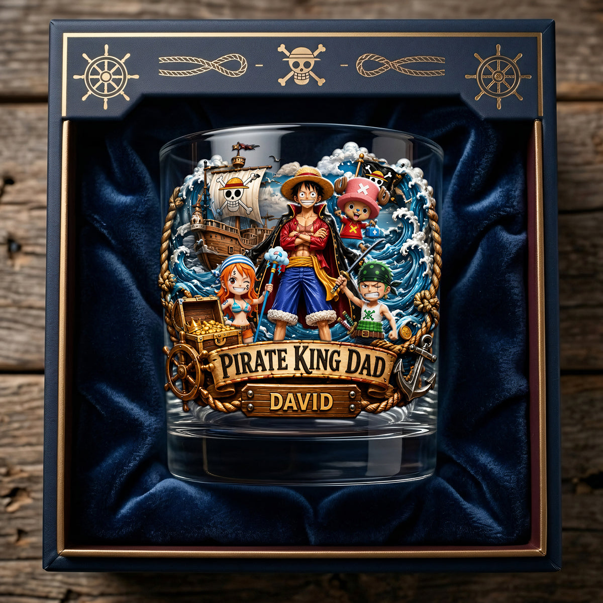 Adventure Captain Dad Round Glass - Personalized Gifts For Dad 04TYTA280526