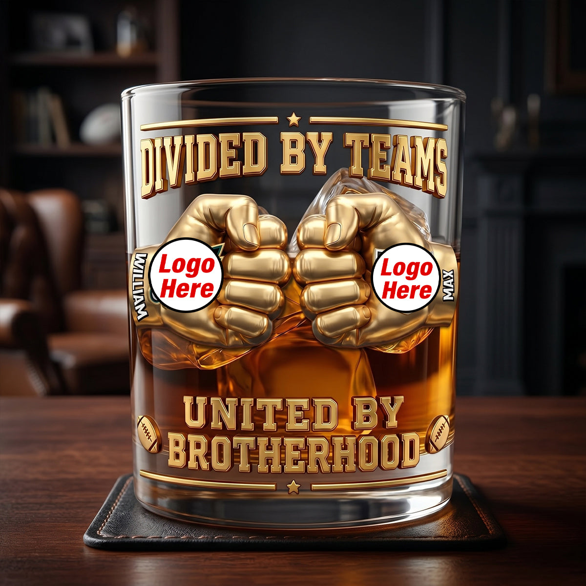 Brotherhood Sport Lover 11oz Round Glass - Personalized Gifts For Brothers Glass 03NATN080626