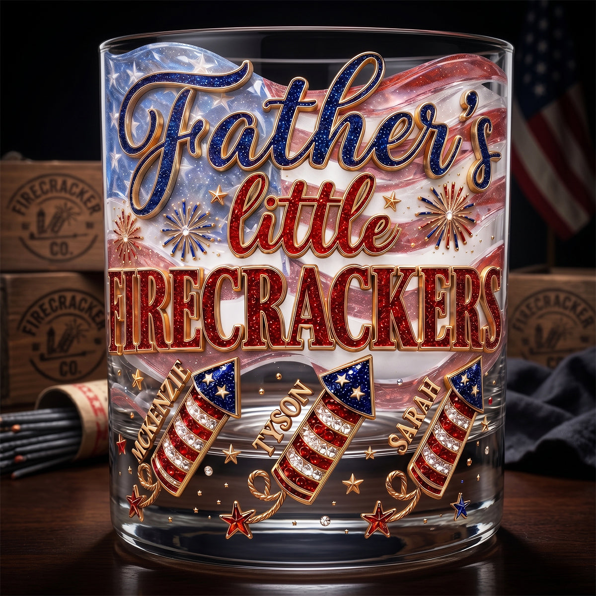 Firecrackers Drinking Glass - Personalized Gifts For Dads 02padt270526
