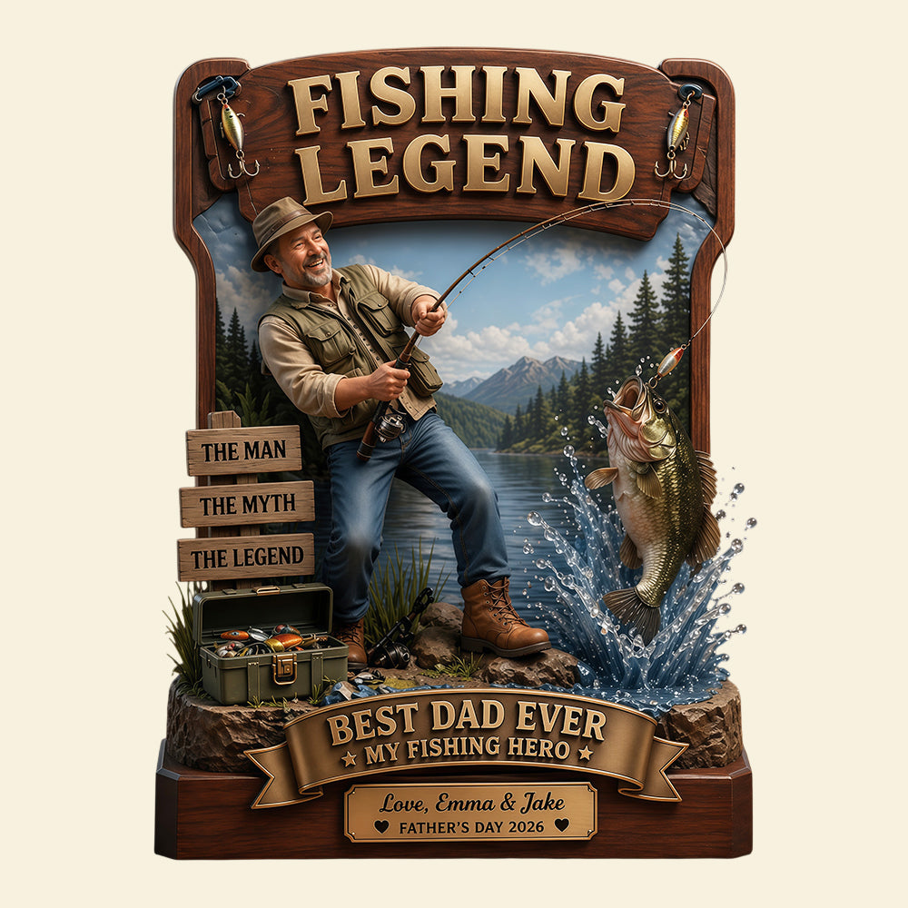 Fishing Legend Acrylic Plaque - Custom Photo Gifts For Fishing Dads 04tydt300426