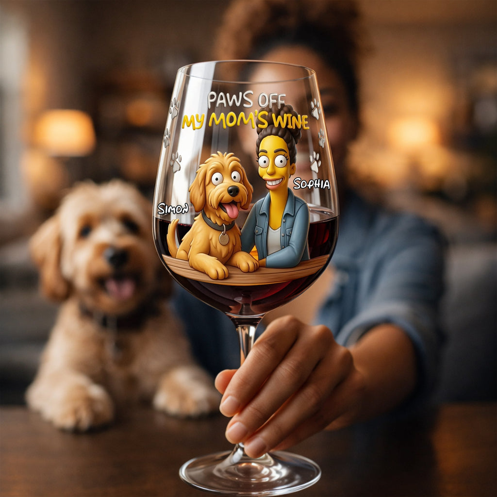 Fun Cartoon Drinking With Pet Drinking Glass - Custom Photo Gifts For Dog Moms & Cat Mom 03qhlu190326