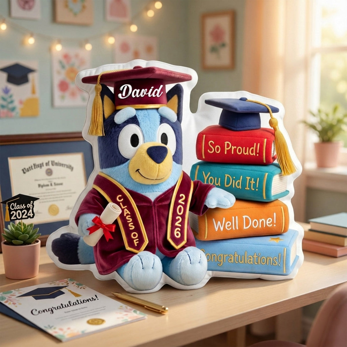 Congrats Graduate Shaped Pillow - Personalized Gift For Graduation 01PALU130526