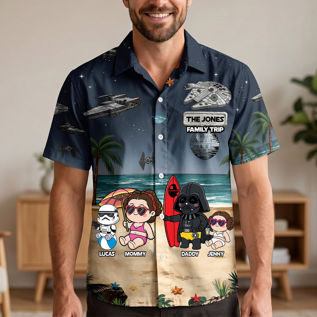 Space Family Summer Vacation Hawaiian Shirt - Personalized Matching Gifts For Family 04qhtn180626