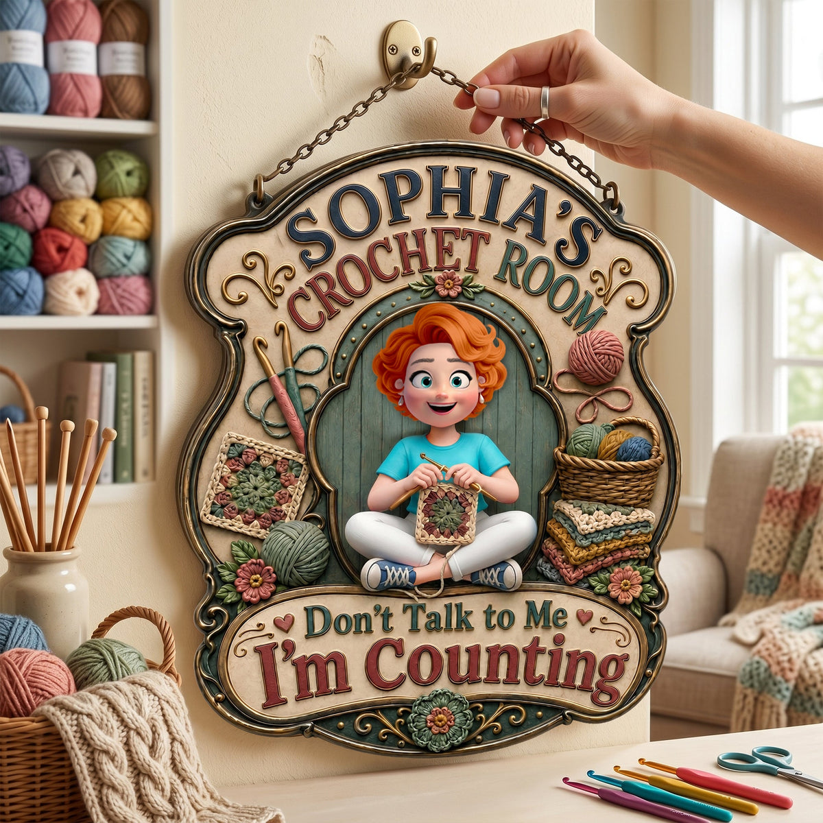Don't Talk To Me I'm Counting Metal Sign - Personalized Gifts For Crochet Lovers 02nalu160626