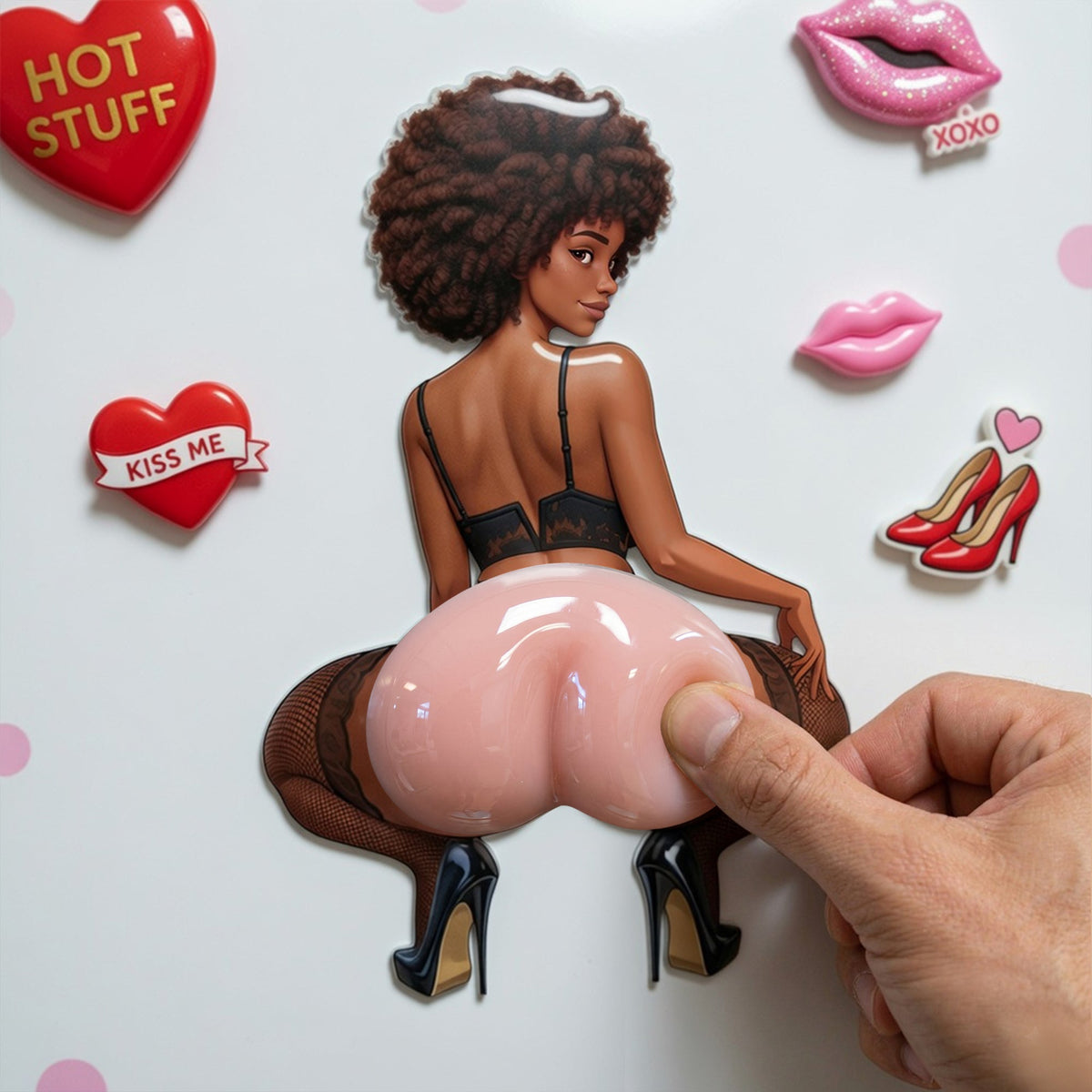 Naughty Girl Anti-collision Acrylic Fridge Magnet - Custom Photo Gifts For Couple 01hulu110626