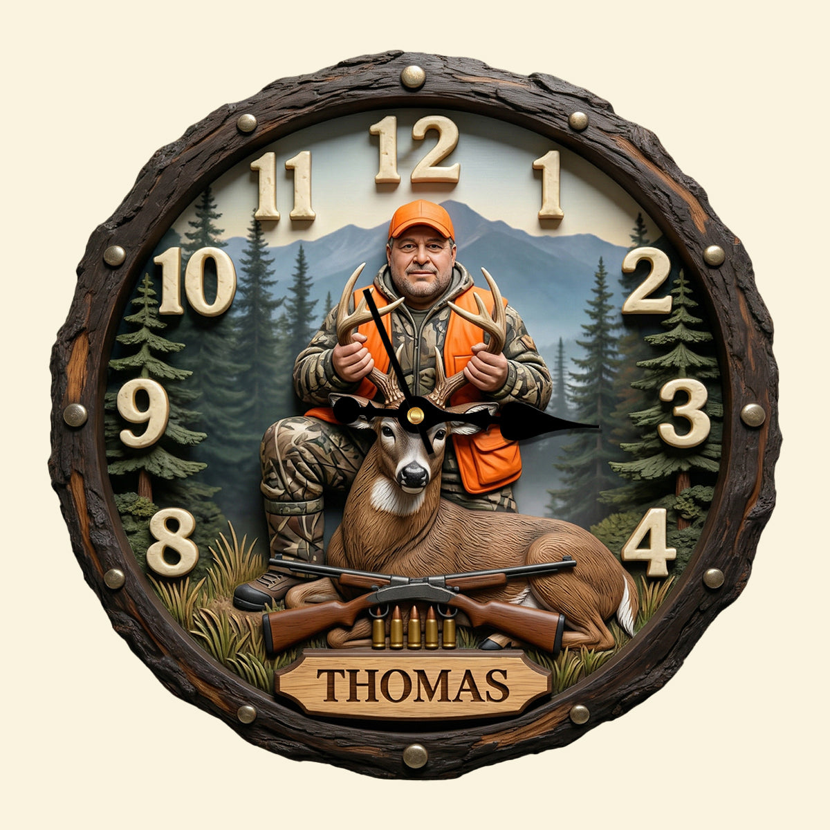 Best Hunting Acrylic Wall Clock Custom Photo Gifts For Hunters 01HUTN250326