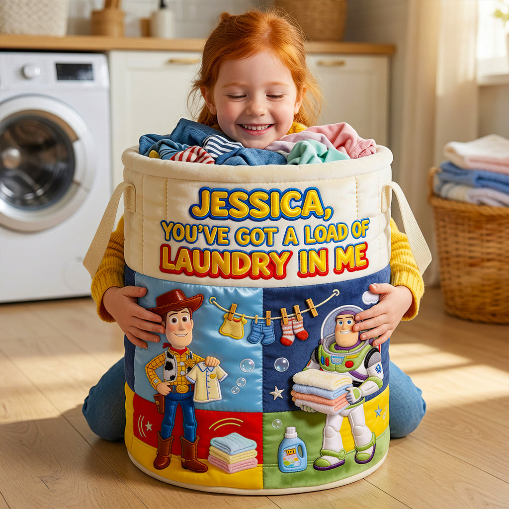 Colorful Quilted Laundry Basket - Personalized Gifts 05pgdt130726