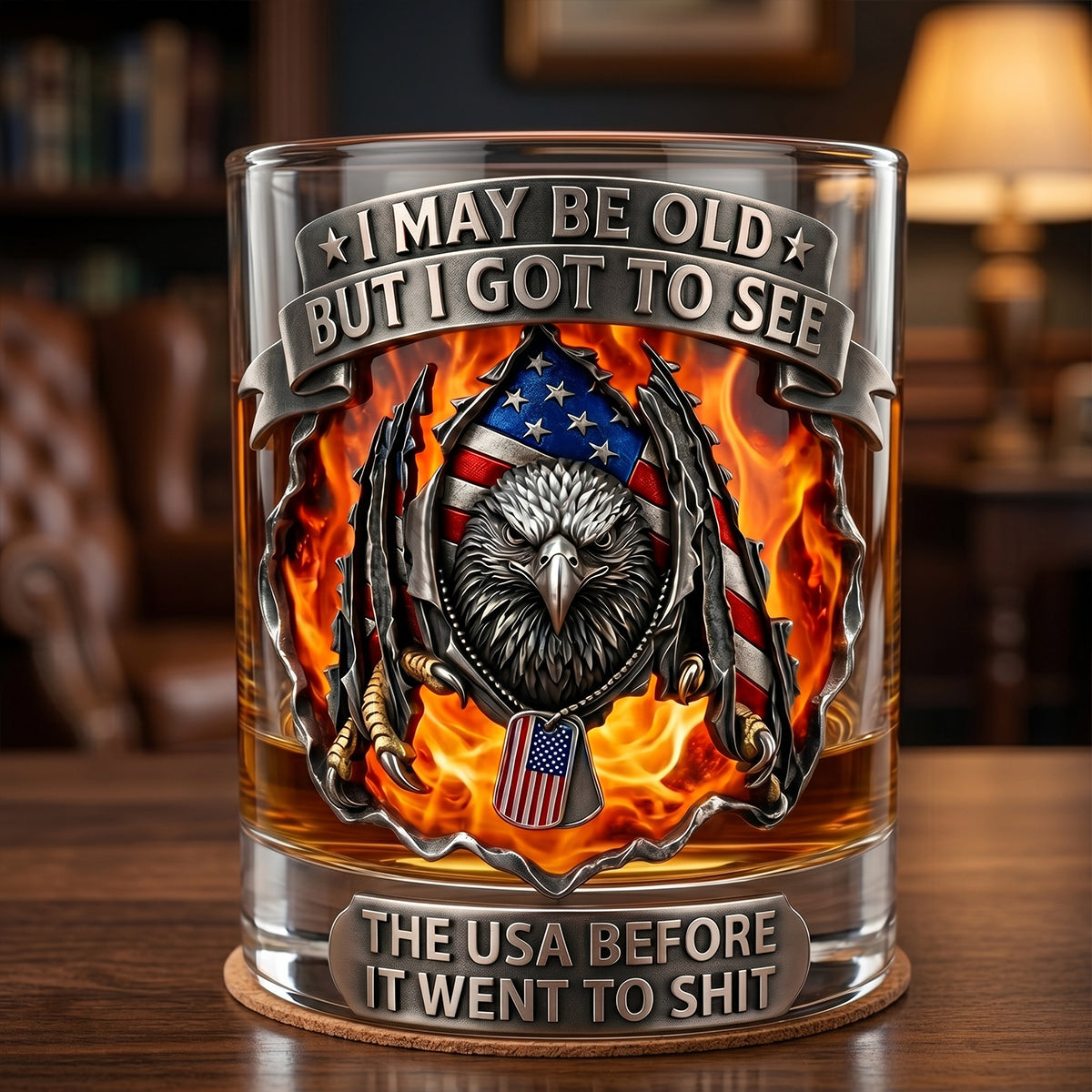 Eagle Sharp Claw Round Glass, Personalized Gifts For Veteran 03qhtn160626