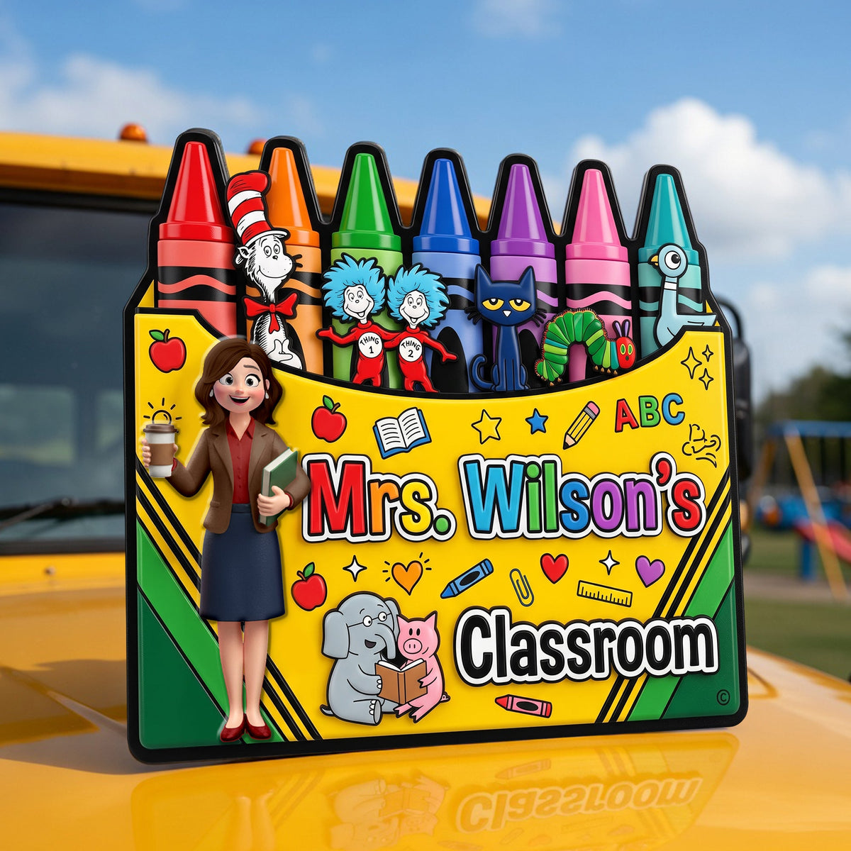 Teacher's Crayon Classroom Acrylic Plaque - Personalized Gifts For Teachers 02naqn060726