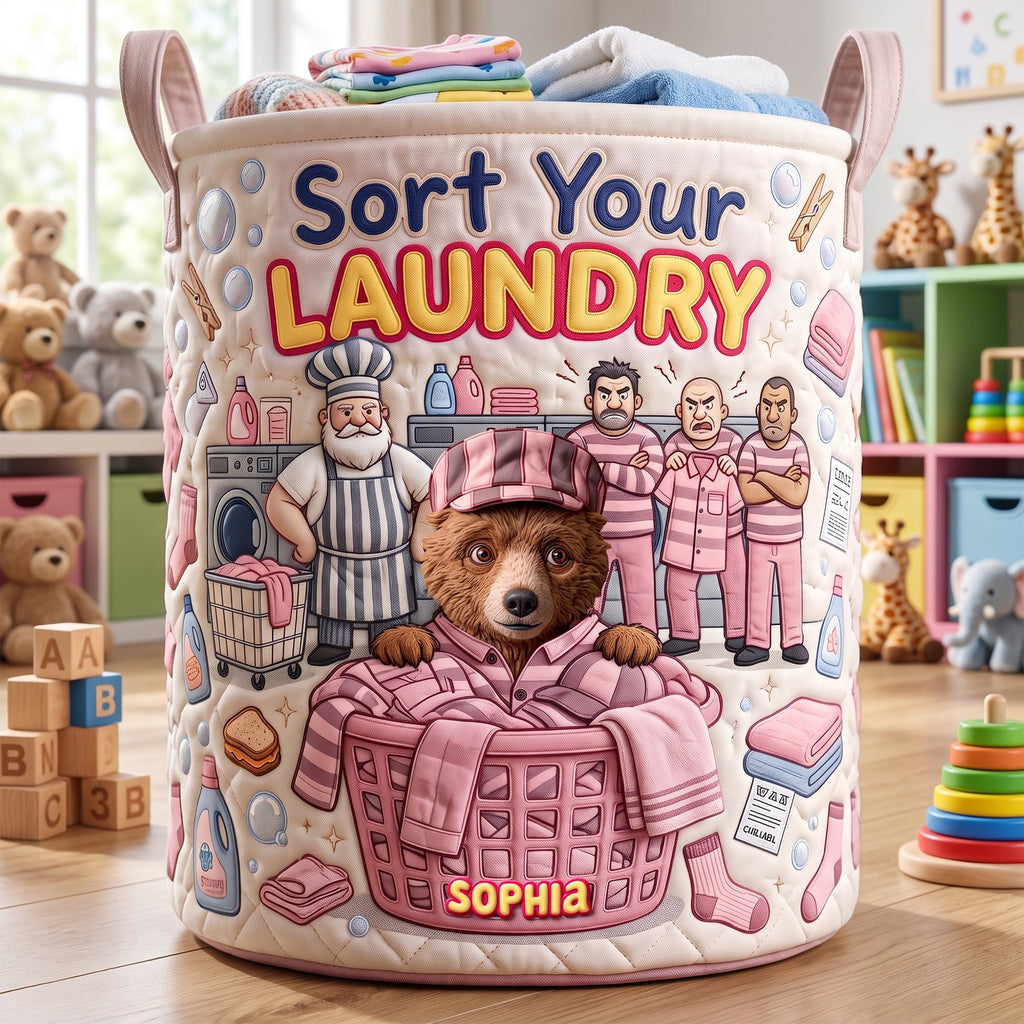 Fun Color Bleeding Quilted Laundry Basket, Personalized Gifts 02qhqn110726