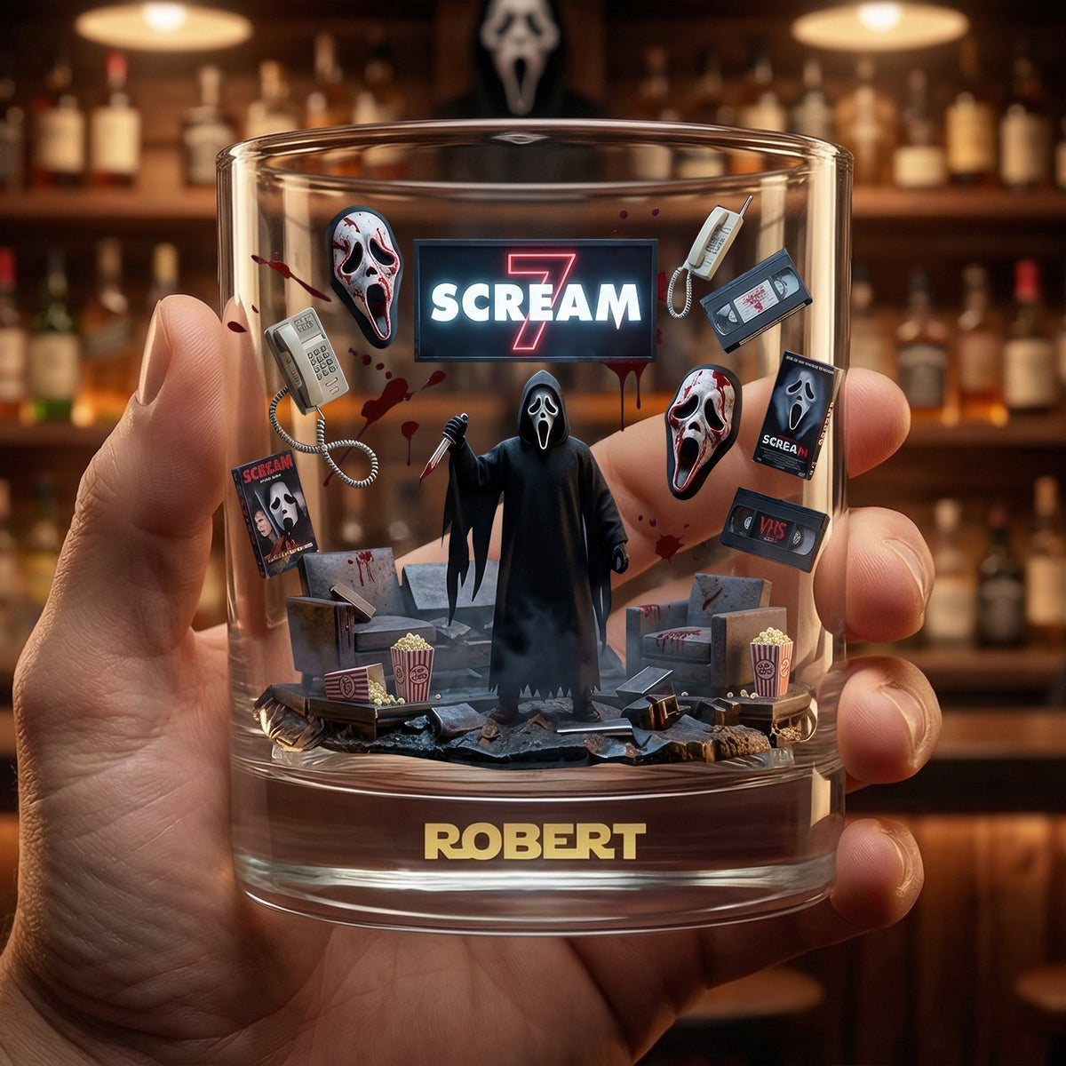 Horror Movie Round Glass - Personalized Gifts For Horror Lovers 03ohqn120326