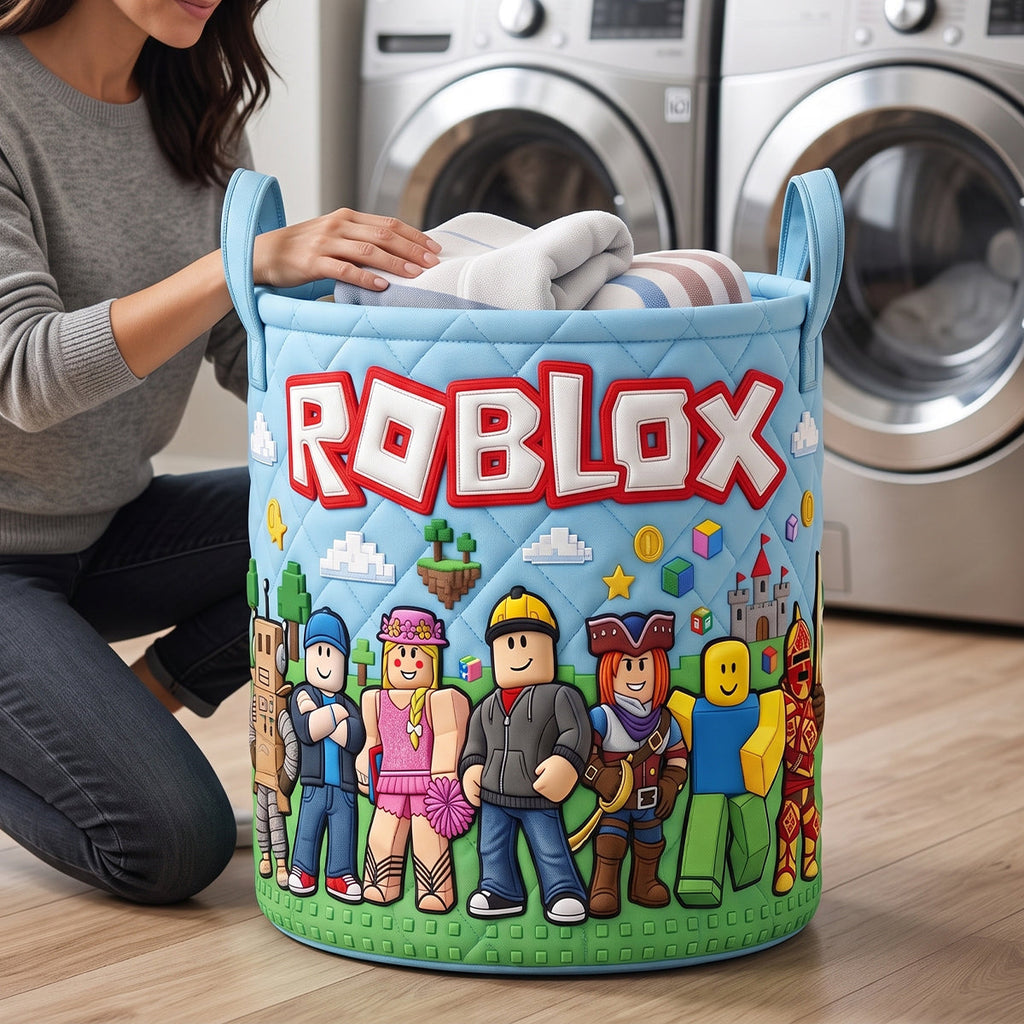 Block World Laundry Basket - Personalized Gifts 01natn140726