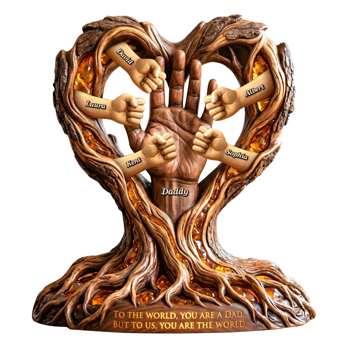 Rooted In Love Around Dad Plaque - Personalized Gift For Dads 05PAQN200526