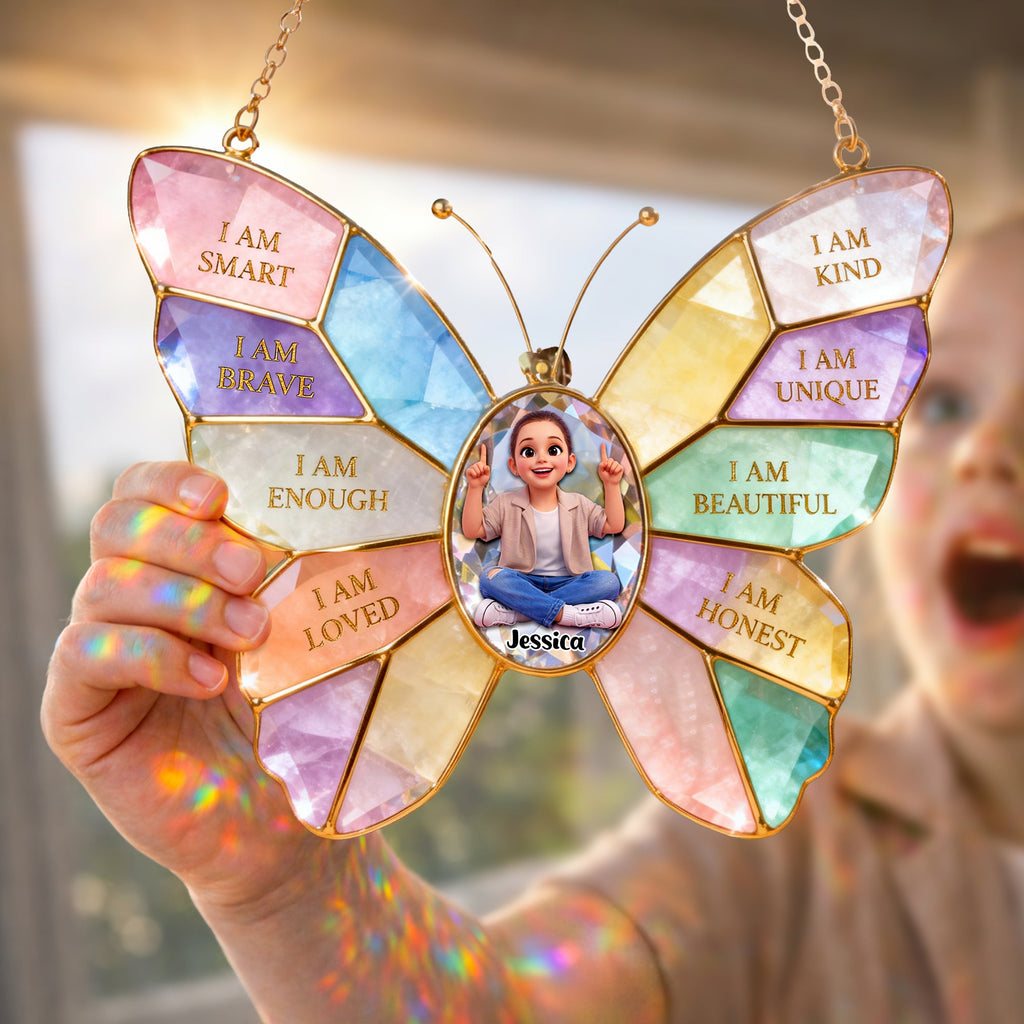 Daily Affirmation Kid Suncatcher Ornament Custom Photo Gifts For Kids 04NALU280226