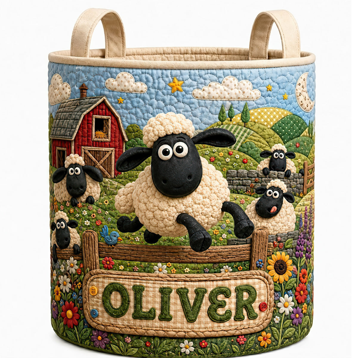Farm Life Quilted Laundry Basket - Personalized Gifts 01hadt260626