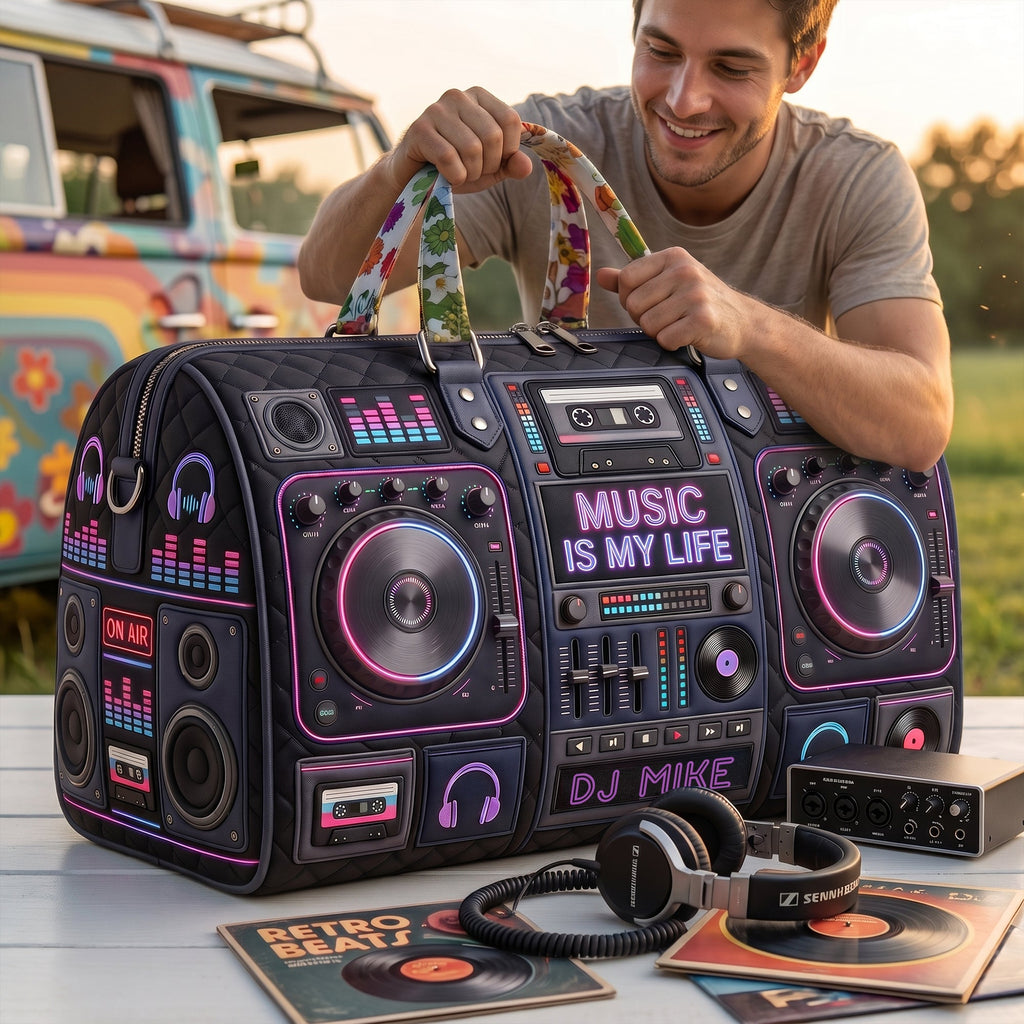 DJ Mixer Quilted Duffle Bag Personalized Gifts For Music Lovers 03palu060726