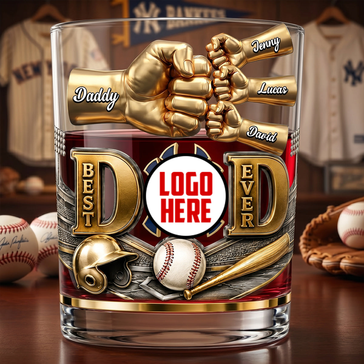 Legendary Baseball Dad Whiskey Glass - Personalized Gifts For Dad 02NATN220526