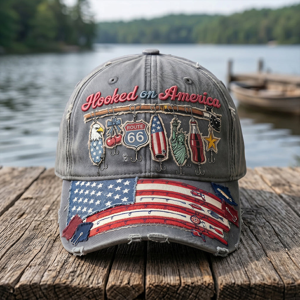 Hooked On America Classic Cap - Personalized Gift For Fisherman 04qhtn050626