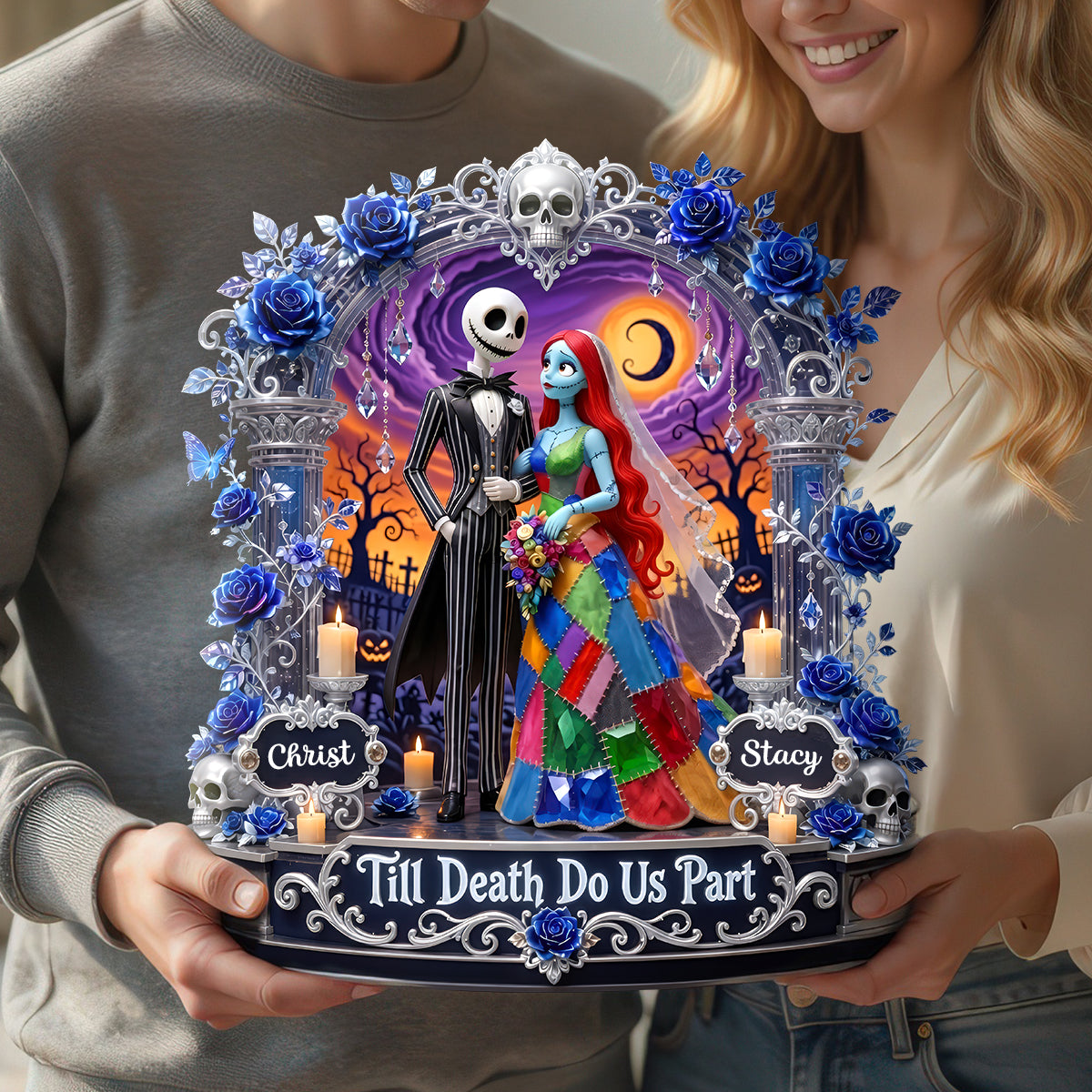 Spooky Couple Acrylic Plaque - Personalized Gifts For Couple Plaque 03TYDH260526