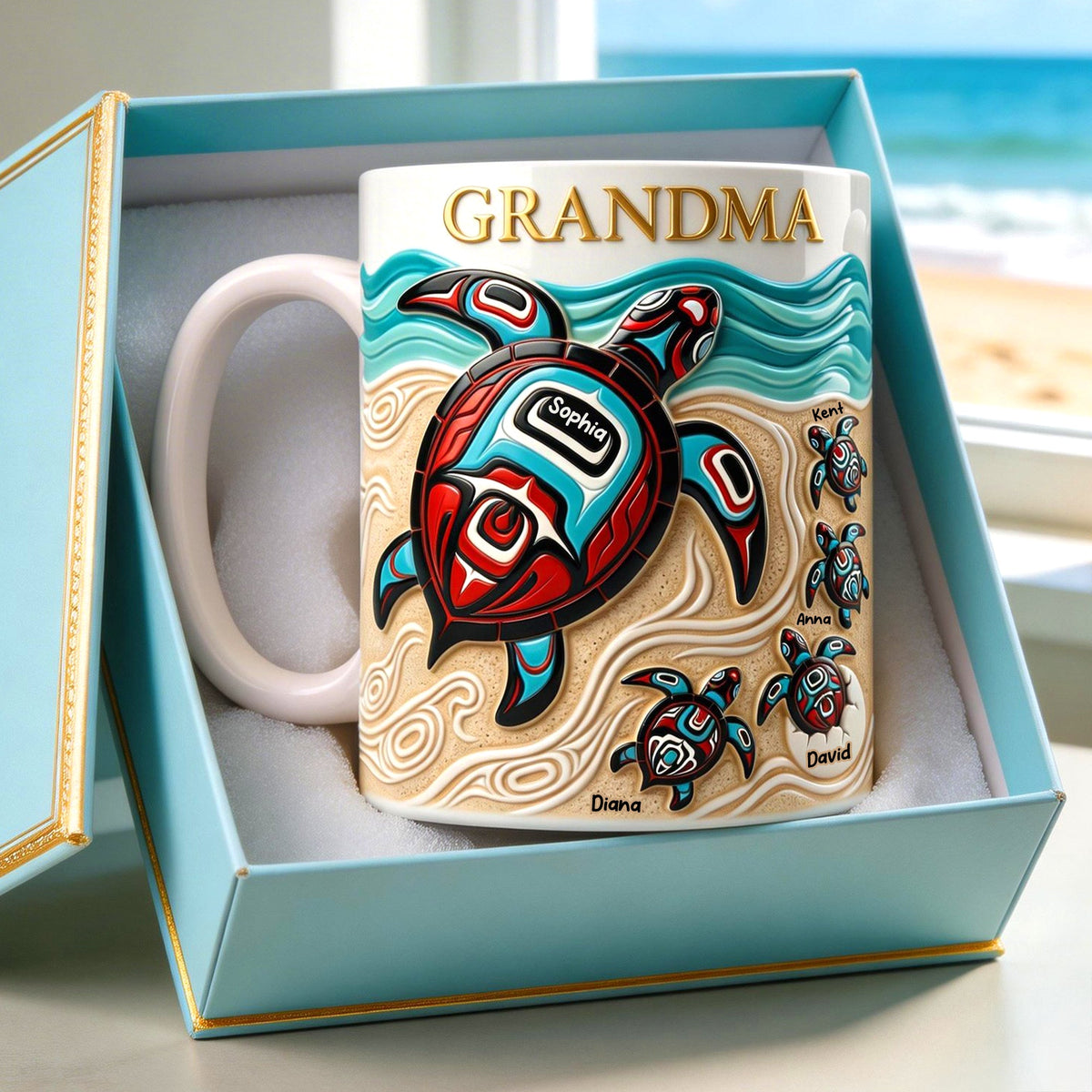 Turtle Grandma Coffee Mug - Personalized Gifts For Grandmas 02huqn090426