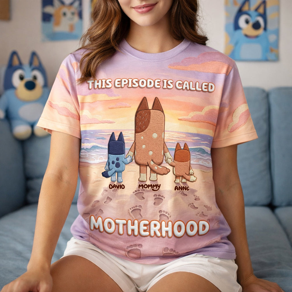 Cute Puppy Mom And Kids Shirt - Personalized Gifts For Mother's Day Shirt 02NALU040426