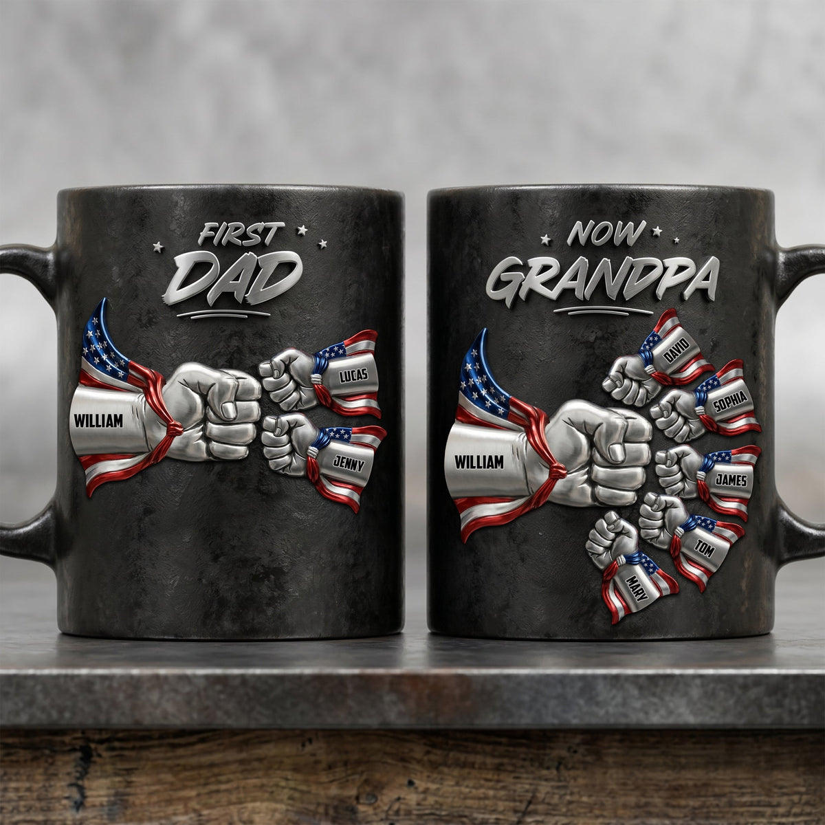 Grandpa Patriotic Team Magic Mug, Personalized Gifts For Promoted Grandfather 05qhtn200526