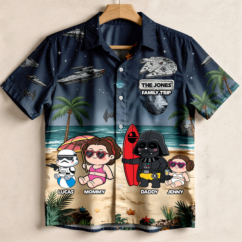 Space Family Summer Vacation Hawaiian Shirt - Personalized Matching Gifts For Family 04qhtn180626