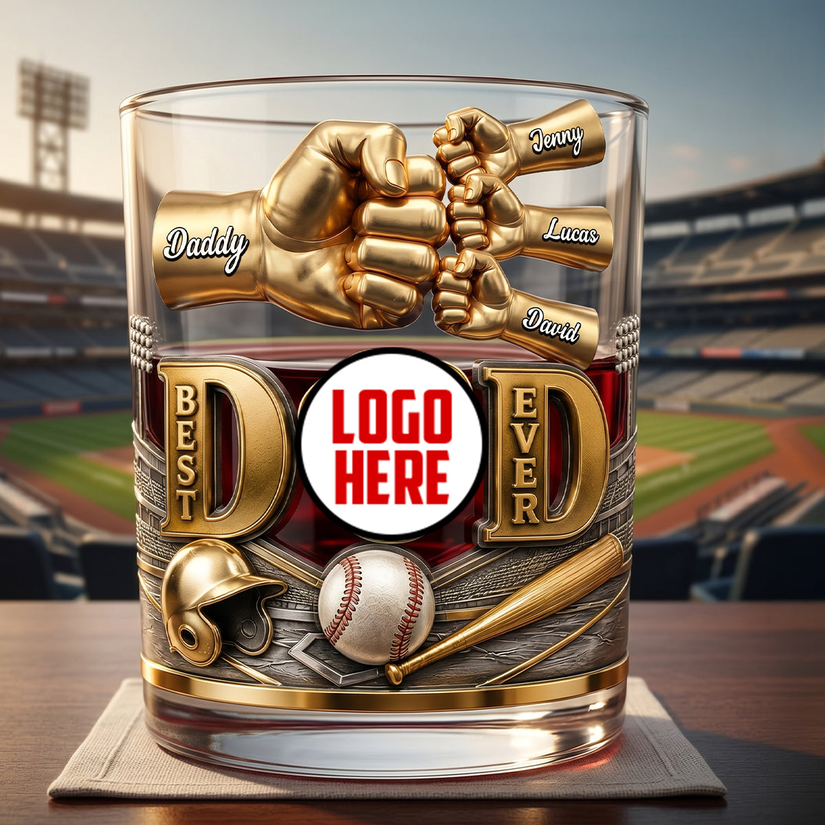 Legendary Baseball Dad Whiskey Glass - Personalized Gifts For Dad 02NATN220526