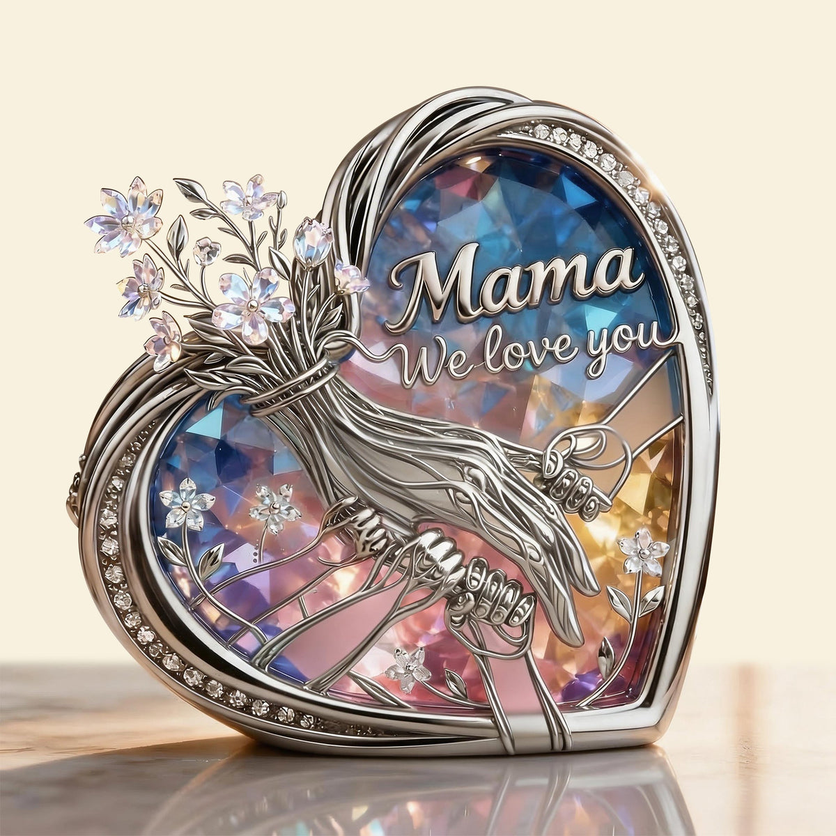 Mom & Children Holding Hands Love Acrylic Plaque - Personalized Gifts For Mom 04qhlu120326
