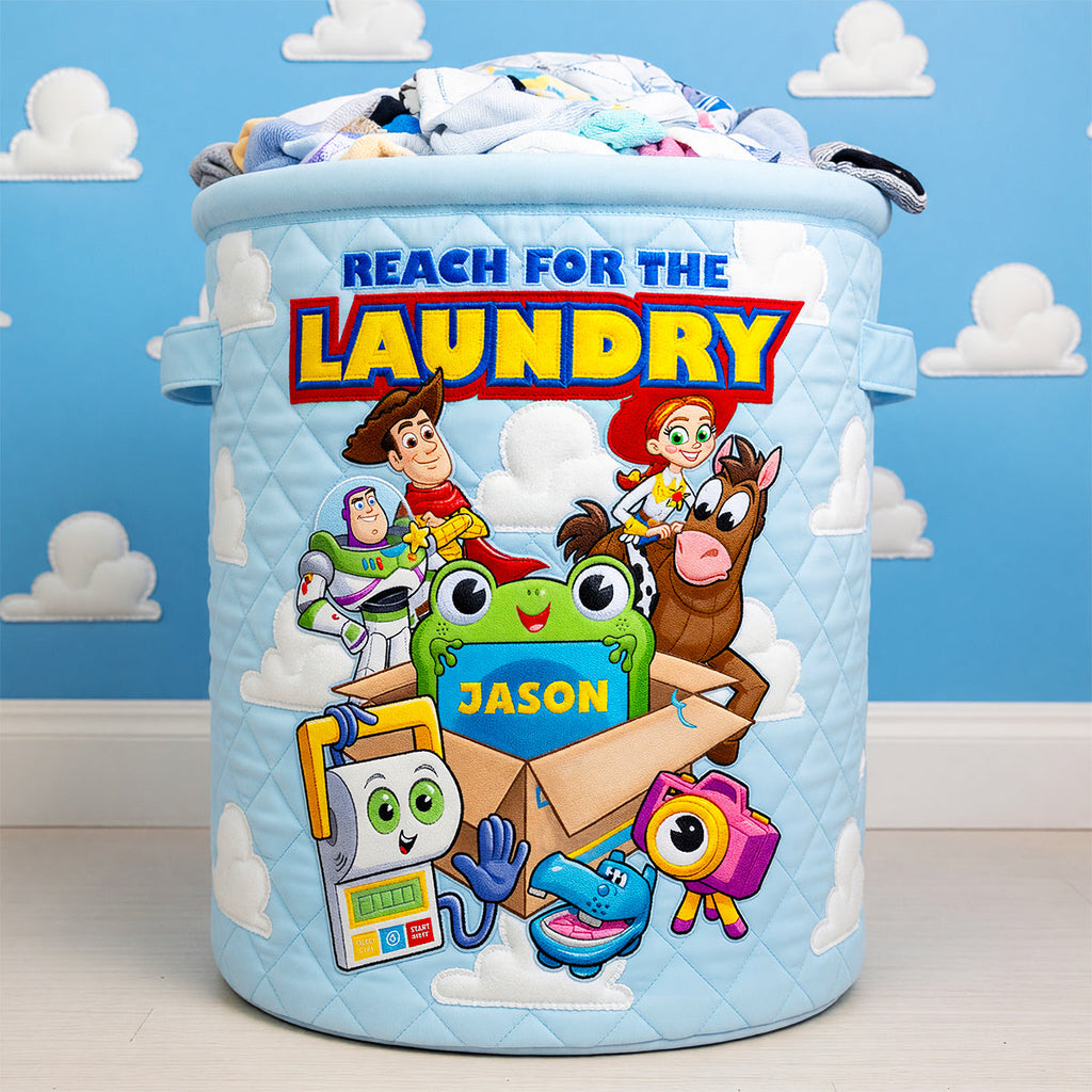 Reach For The Quilted Laundry Basket - Personalized Gifts 03todt030726