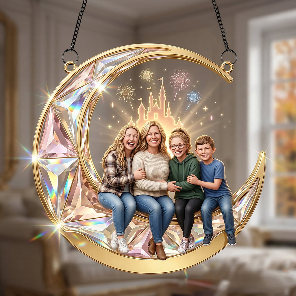 Custom Photo Family suncatcher  - Personalized Gifts For Family Suncatcher Ornament 03NATN200326
