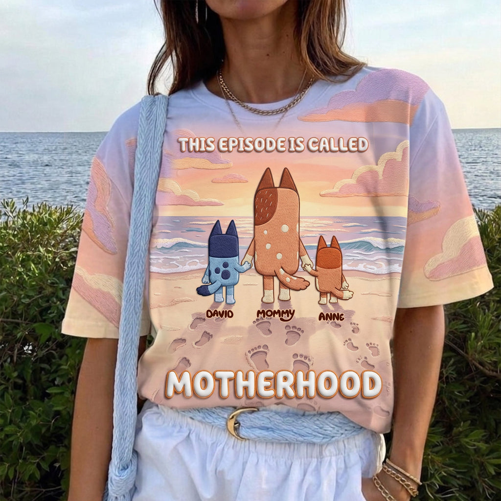 Cute Puppy Mom And Kids Shirt - Personalized Gifts For Mother's Day Shirt 02NALU040426