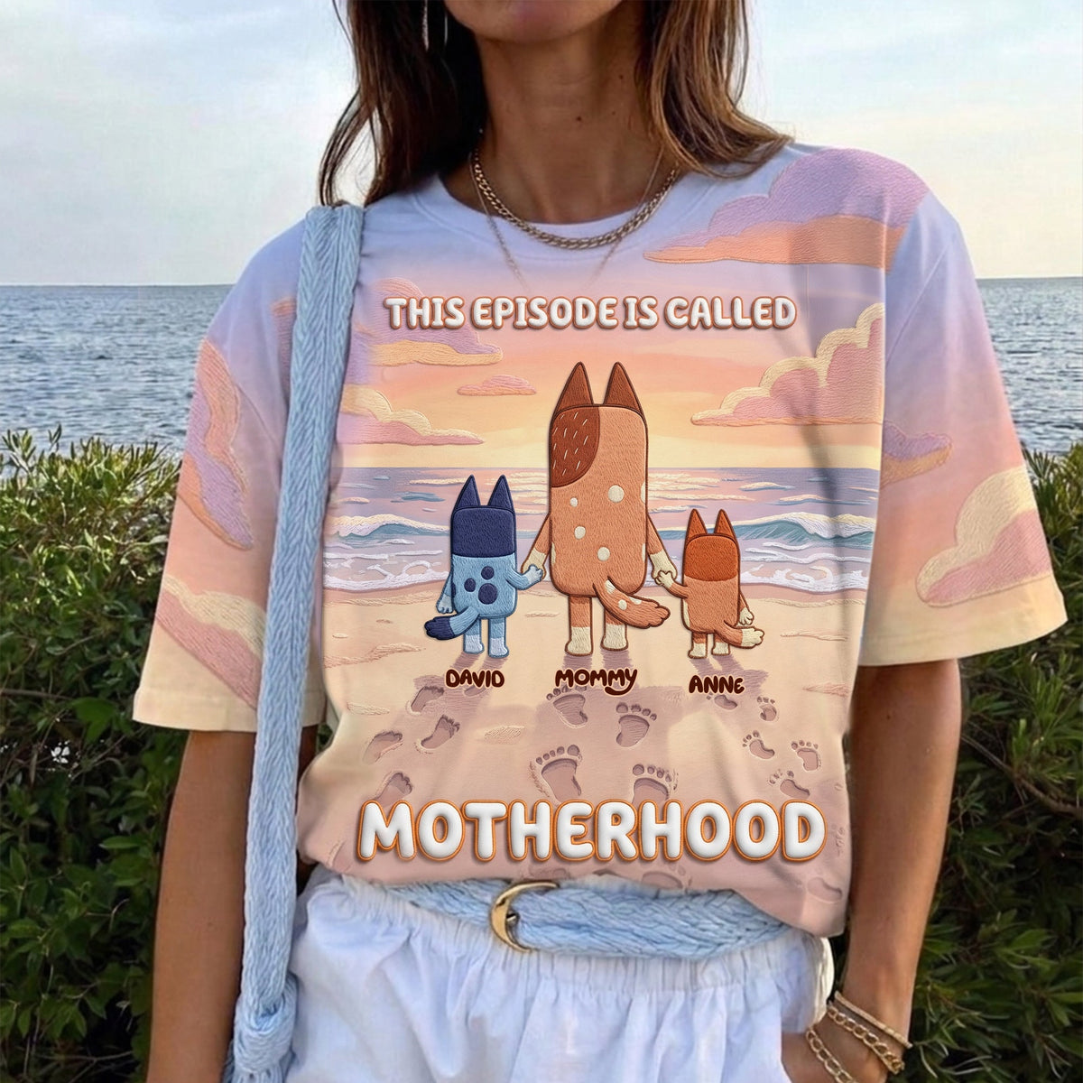 Cute Puppy Mom And Kids Shirt - Personalized Gifts For Mother's Day Shirt 02NALU040426