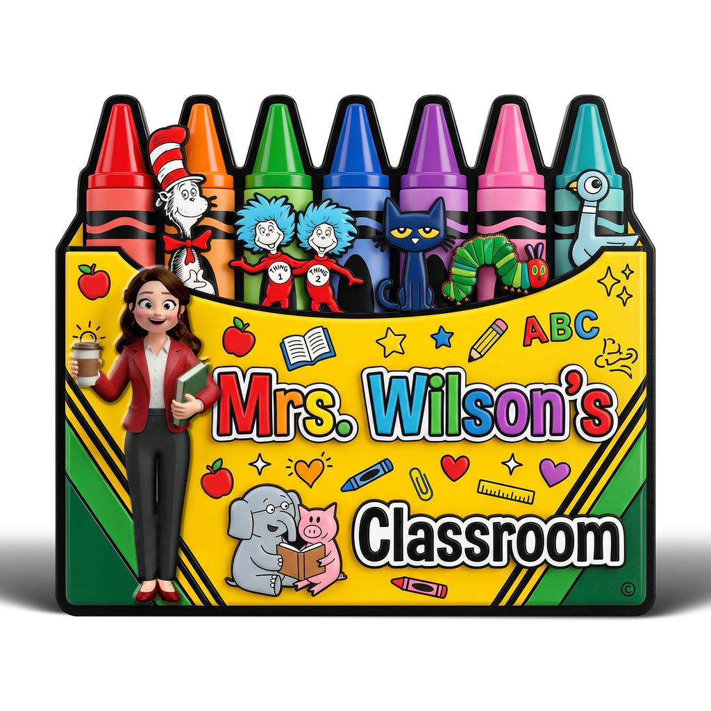 Teacher's Crayon Classroom Acrylic Plaque - Personalized Gifts For Teachers 02naqn060726