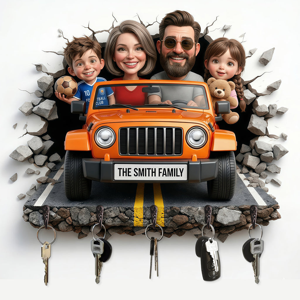 Driving Roadway Acrylic Key Hanger - Custom Photo Gifts For Family Key Hanger 03TYTN300326