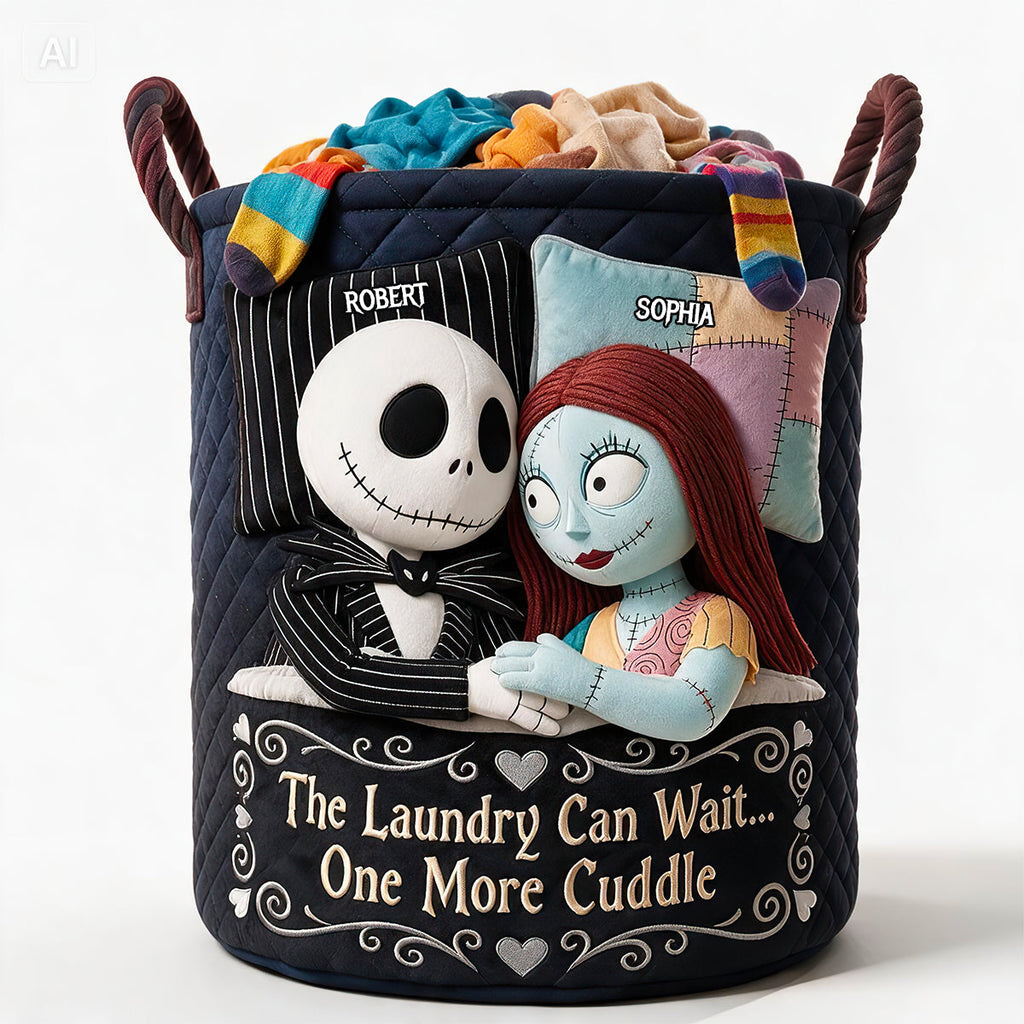 One More Cuddle Quilted Laundry Basket - Personalized Gifts For Couple 01OHDT130726