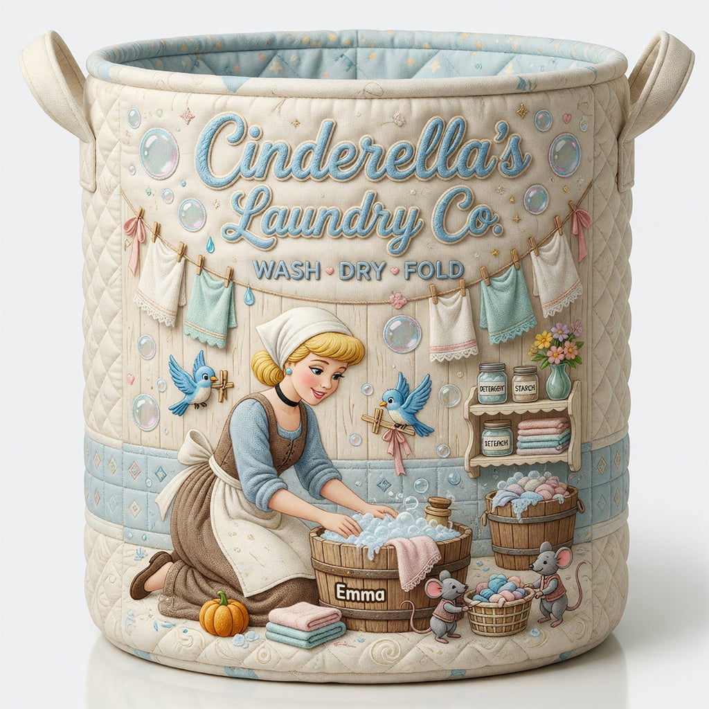 Everyday Royalty Quilted Laundry Basket - Personalized Gifts 03NADT100726