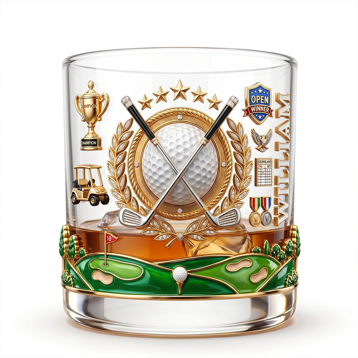Golf Champion Drinking Glass - Personalized Gifts For Golfers 05patn240626