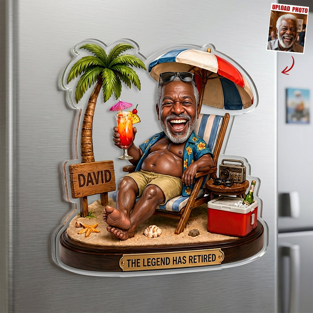 Retirement Legend Anti-Collision Acrylic Fridge Magnet Personalized Gifts For Beach Lovers 02TYDT190626