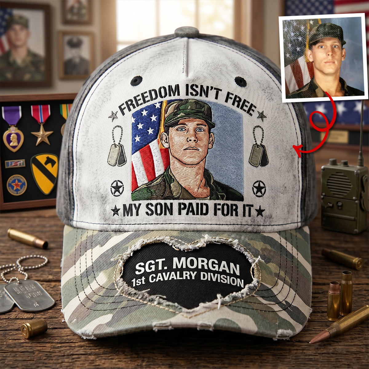 Military Served Member Support Classic Cap, Personalized Gifts For Veteran Families 04qhtn260526