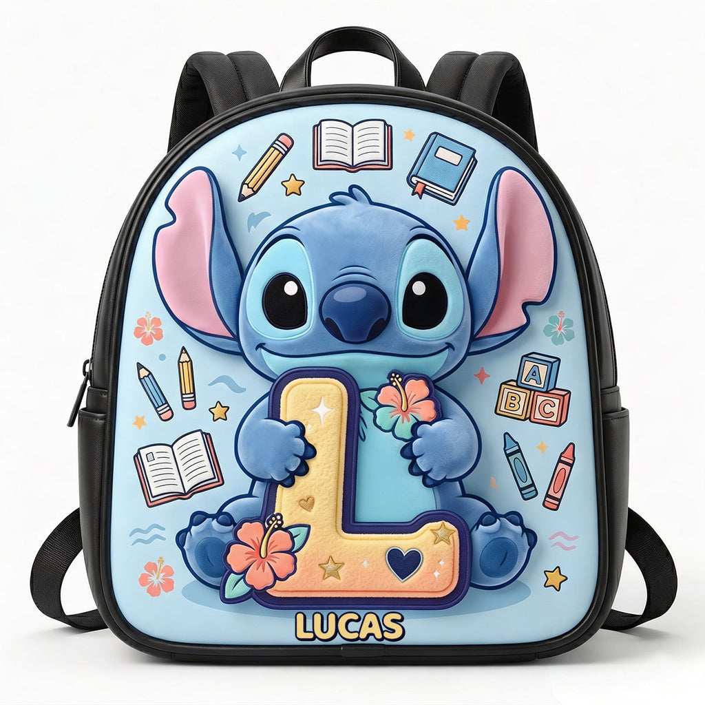 Alphabet Cute Alien Backpack - Personalized Gifts For Kids School Bag 02natn290626
