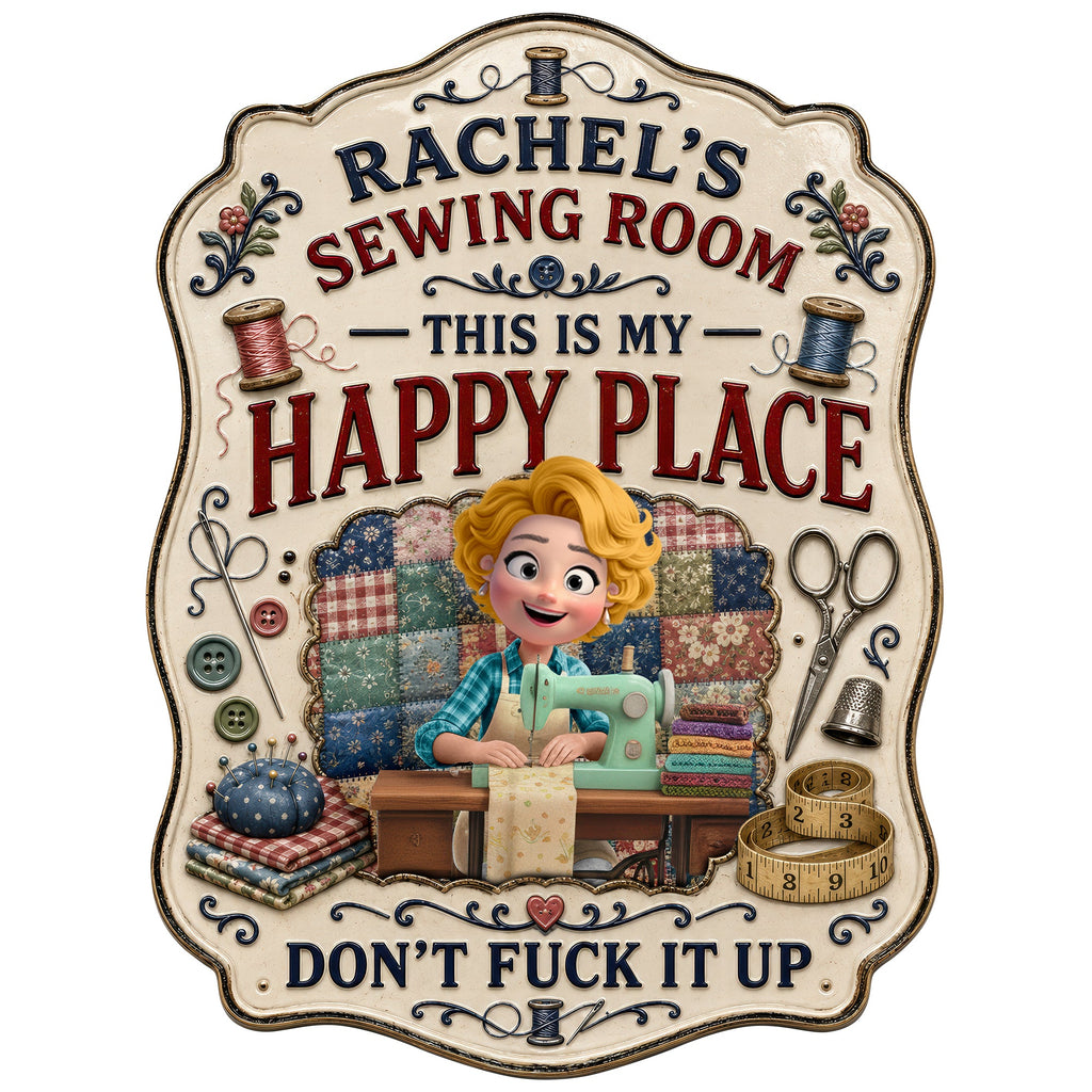 Sewing Room Cut Metal Sign - Personalized Gifts For Sewing Lovers 02naqn160626
