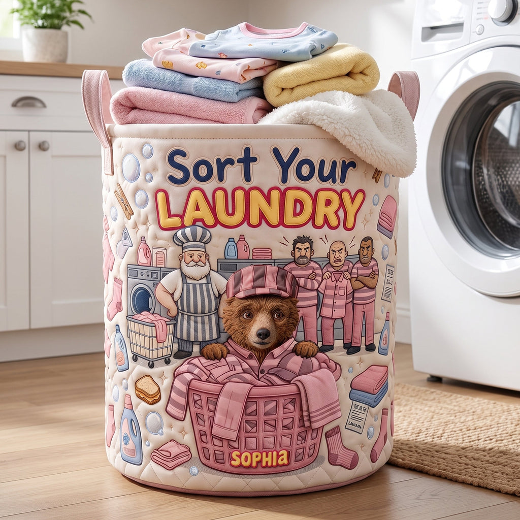 Fun Color Bleeding Quilted Laundry Basket, Personalized Gifts 02qhqn110726