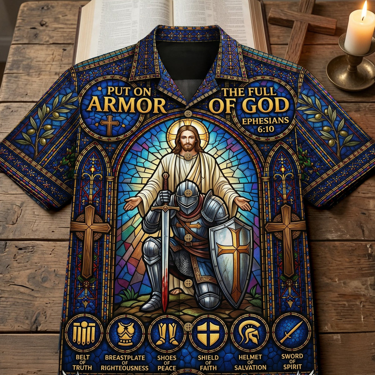 Armor Of Faith Hawaiian Shirt - Personalized Gifts For Christians 05HUQN240626