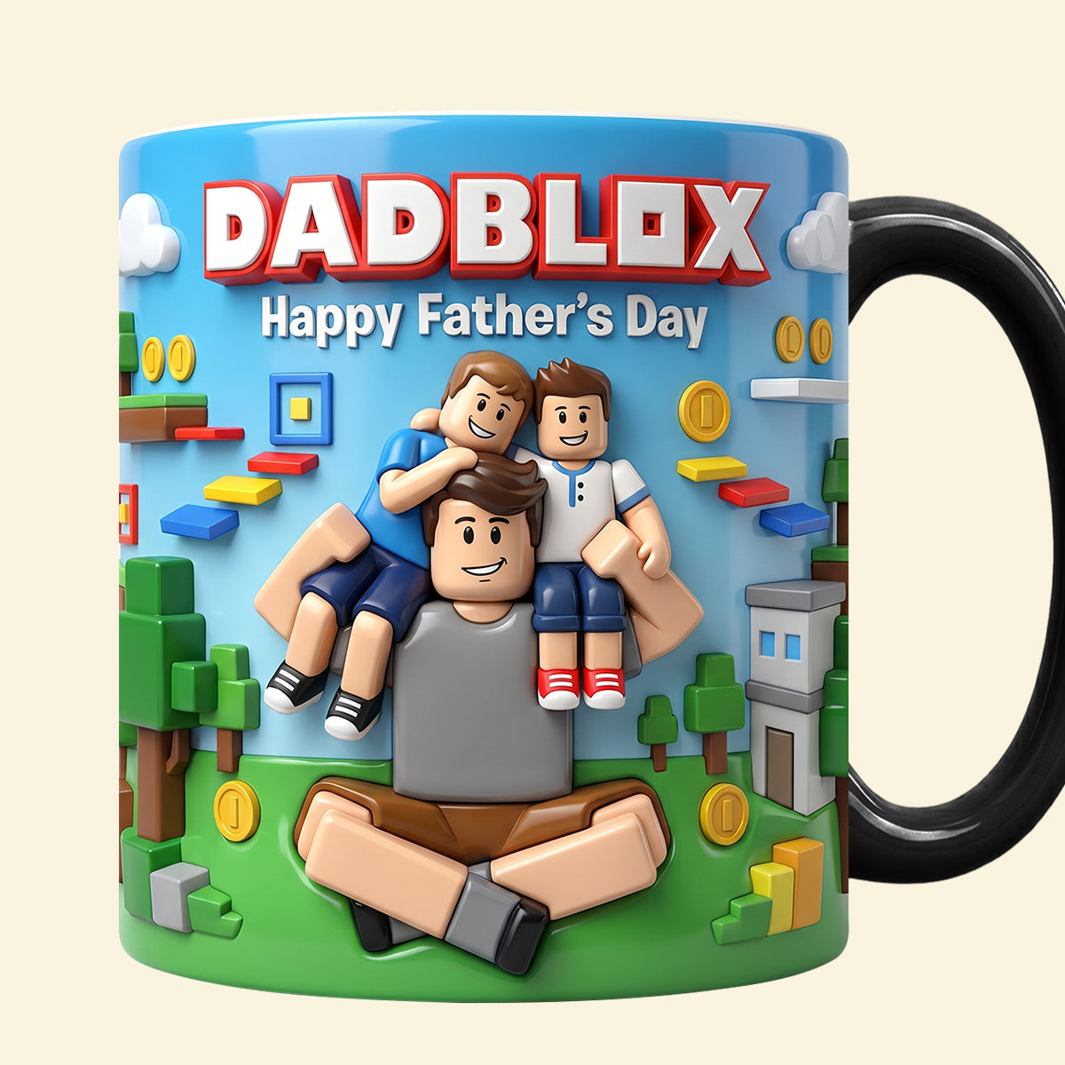 Custom Photo Block Game Dad Magic Coffee Mug - Personalized Gifts For Father's Day Magic Mug 03NATN150526