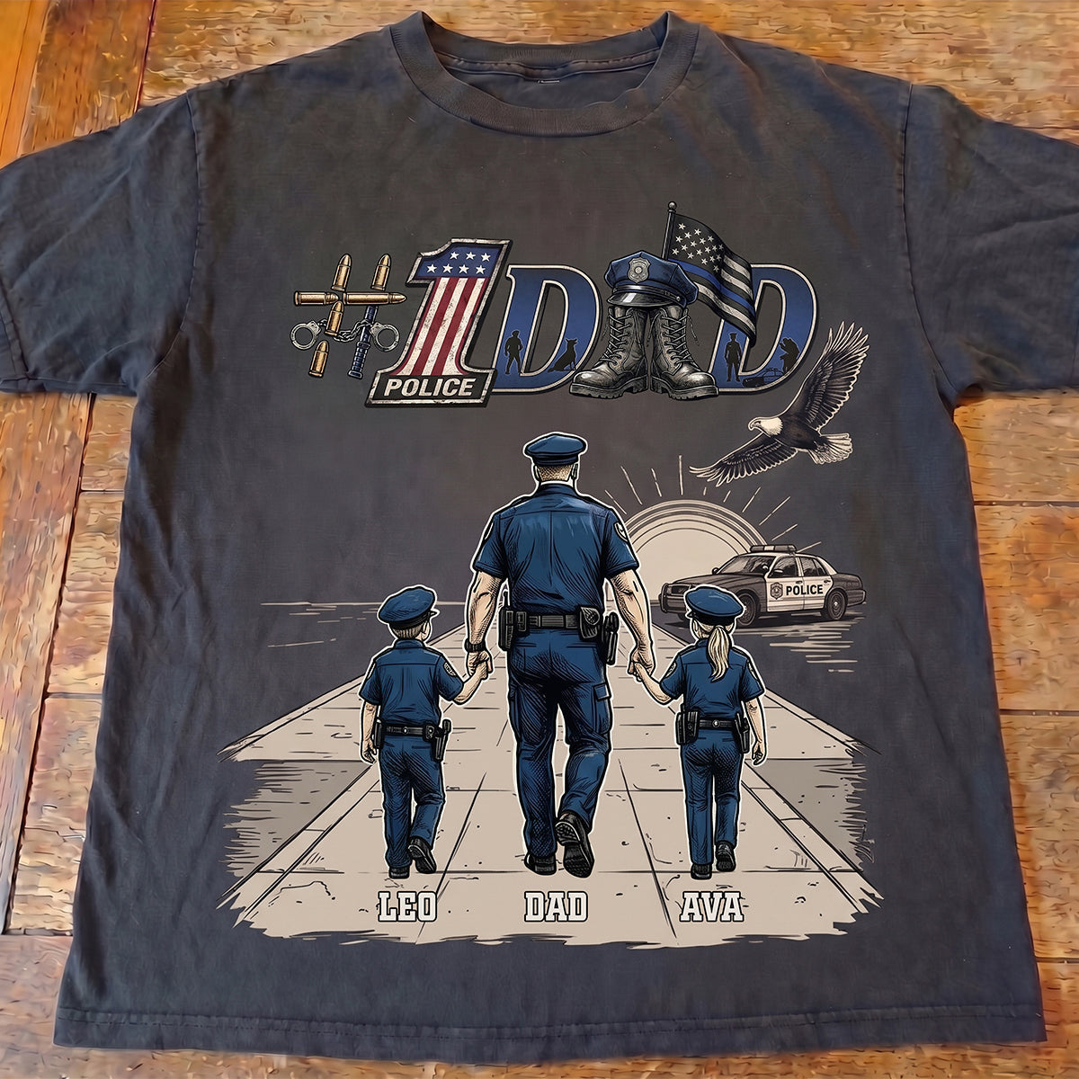 Best Police Dad Ever Shirt - Personalized Gifts For Police Dads 03QHDT250526