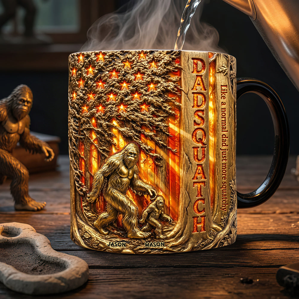 Proud American Sasquatch Dad Magic Mug - Personalized Gifts For Dads 02QHDT070526