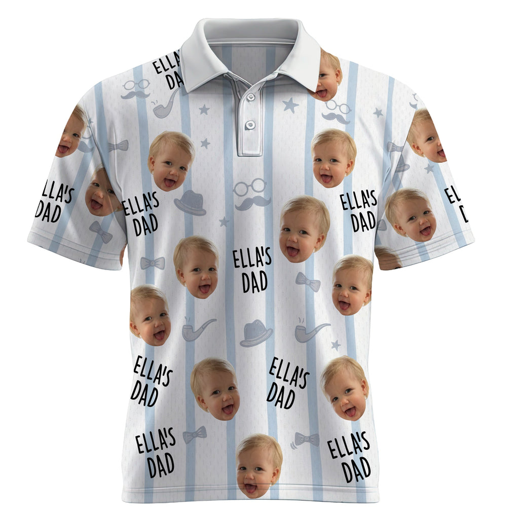 Custom Photo Adorable Baby Dad Polo Shirt, Personalized Gifts For Dad & Grandpa 04qhqn080526