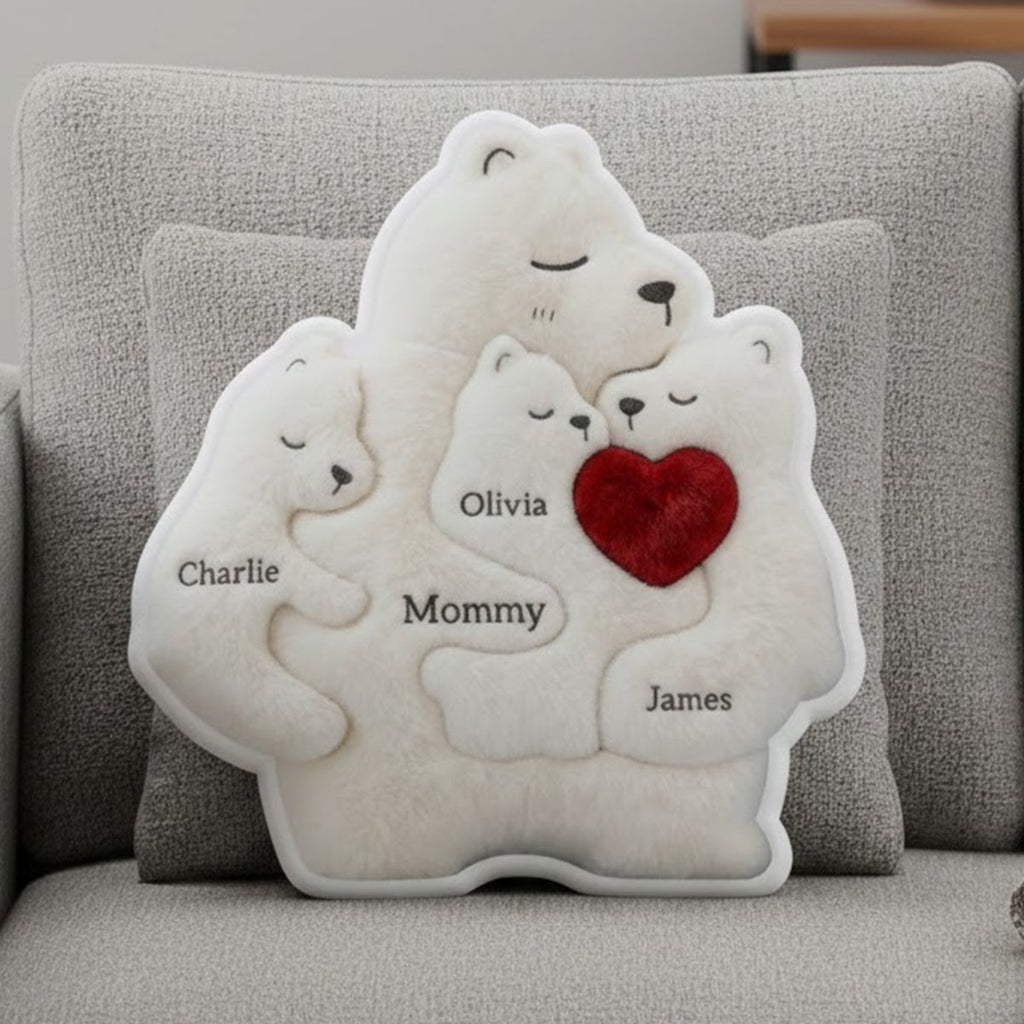 Nurturing Bear Mom Custom Shape Pillow - Personalized Gifts For Mom 01qhtn270226