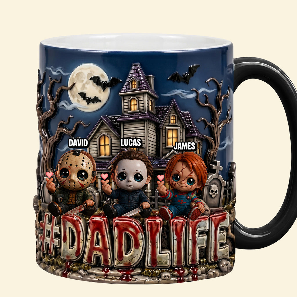Dad Life With Little Horrors Magic Mug - Personalized Gifts For Dads 05patn120526
